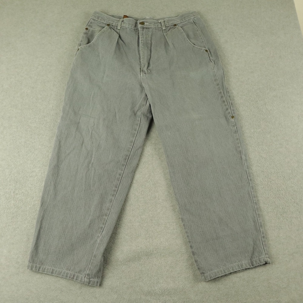 Vtg Cotler Jeans Mens 36 Loose Baggy Cotton‎ Pleated Denim Gray